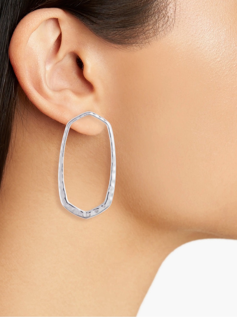 Brand New Kendra Scott Rhod Metal Zorte Open Hexagon Earrings